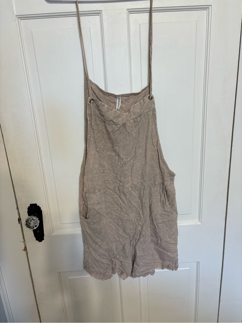 Zenana Linen Romper with pockets
